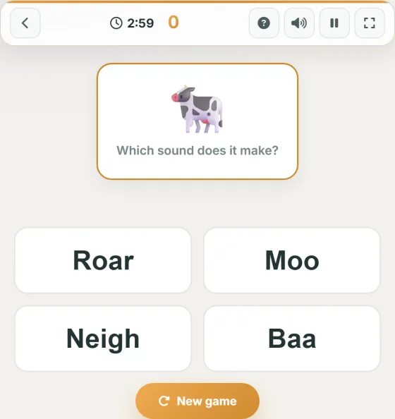 Animal Sound Match — live gameplay