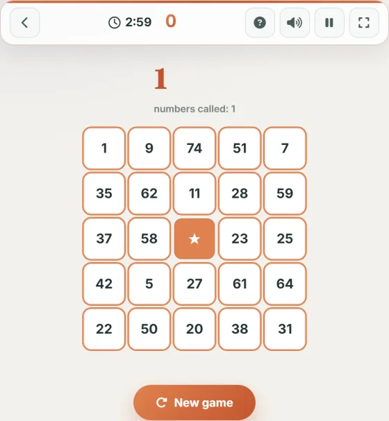 Bingo — live gameplay