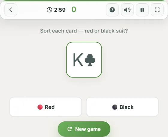 Card Sort — live gameplay