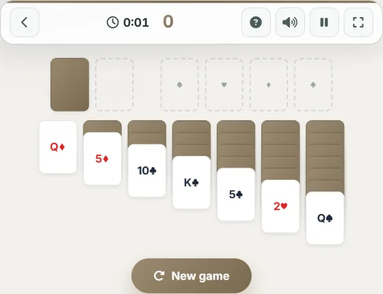 Easy Solitaire — live gameplay