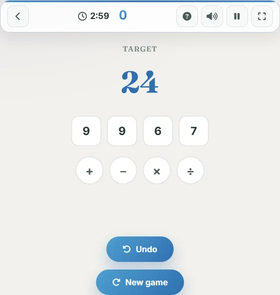 Equation Builder — live gameplay
