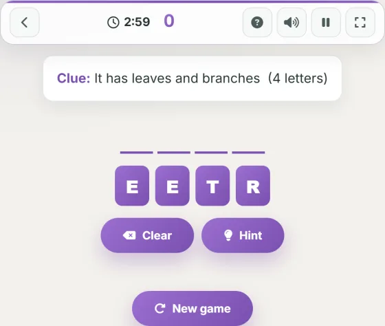 Four Letter Challenge — live gameplay