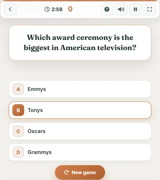 Movie Quiz — live gameplay