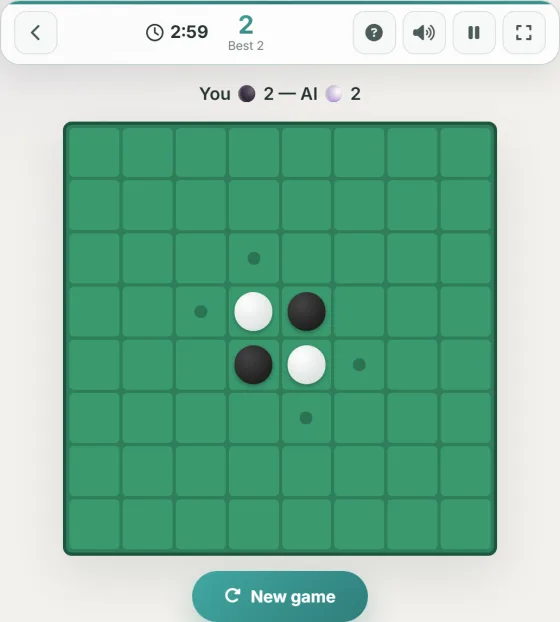 Reversi — live gameplay