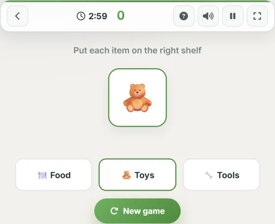 Shelf Sort — live gameplay