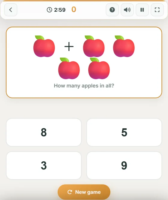 Simple Addition — live gameplay
