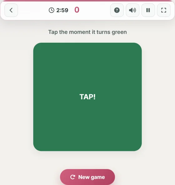 Tap Reflex — live gameplay