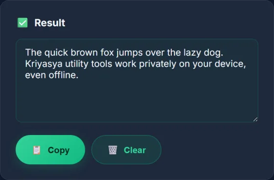 Case Converter — result screen