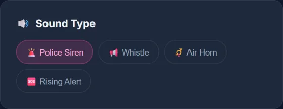 Distress Alarm — input screen