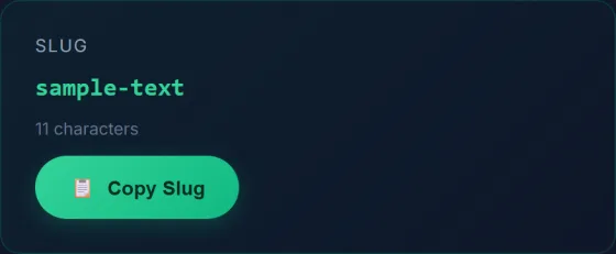 Slug Generator — result screen